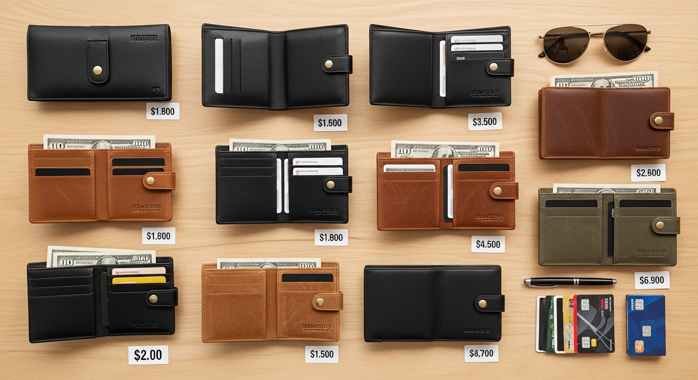 best trifold wallet for men with card slots and leather finish