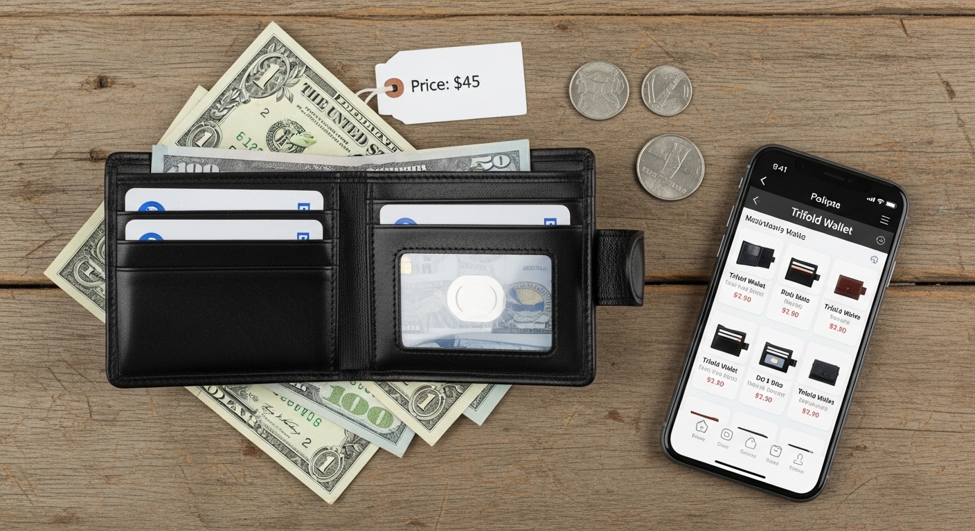 comparison of trifold wallet compartments and storage layout