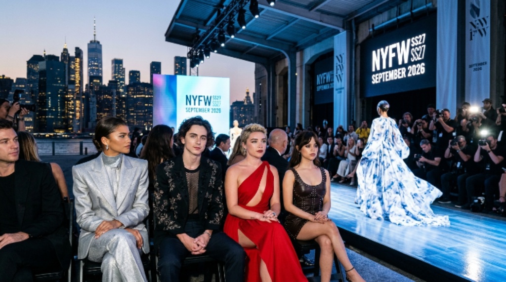 Celebrity front row at New York Fashion Week SS27 September 2026 runway show